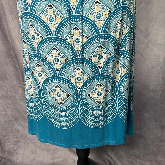 ELLE Turquoise, White & Yellow V-Neck Dress - size XS - Picture 7 of 11